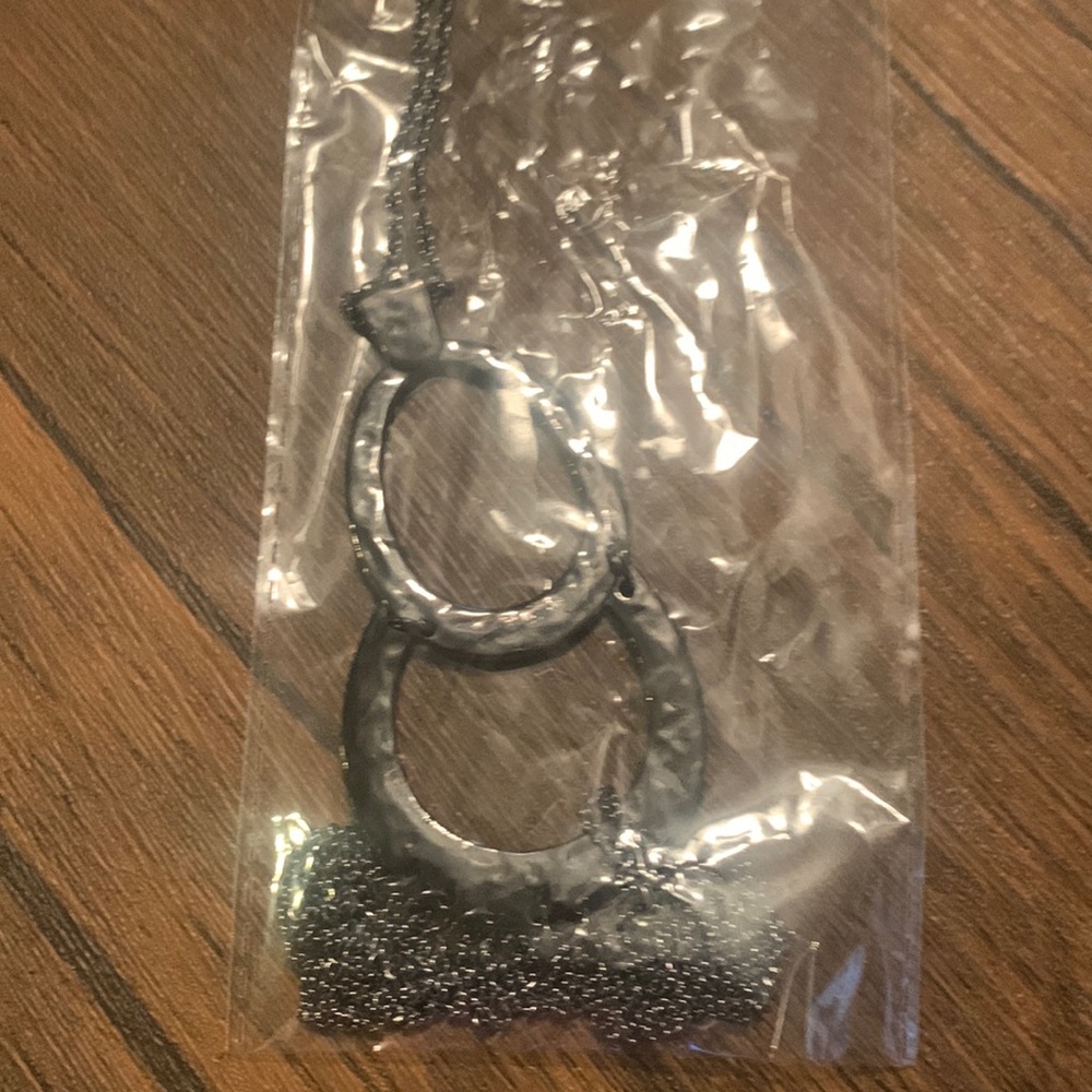 Long black gun metal necklace